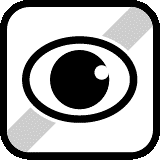Icon mit Auge. Im Hintergrund mit hellgrauen Streifen